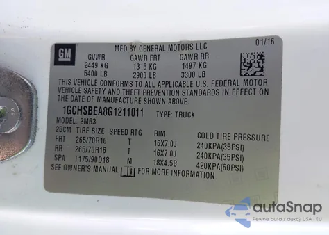 2016 Chevrolet Colorado Wt from USA, damaged, VIN 1GCHSBEA8G1211011